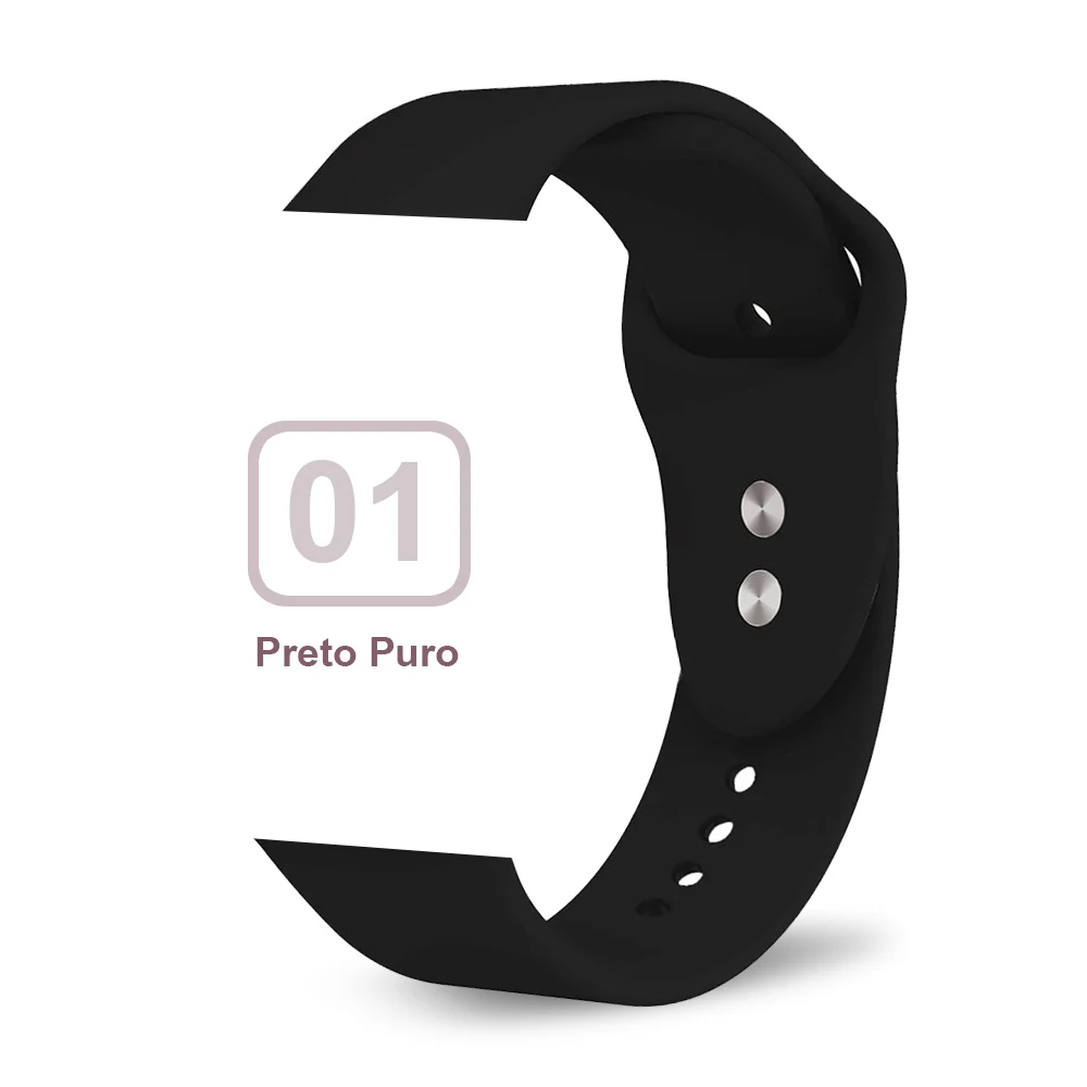 Preto Puro Мягкий силиконовый сменный спортивный ремешок для 38 мм Apple Watch Series1 2 3 4 5 42 мм наручный браслет ремешок для iWatch Sports Edition - Цвет ремешка: Preto Puro