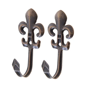 

2PCS Cloth Hook Hangers Vintage Iron Wall Hook Rustic Key Coat Bag Hat Hanger Rustic Robe Hooks For Home Bathroom