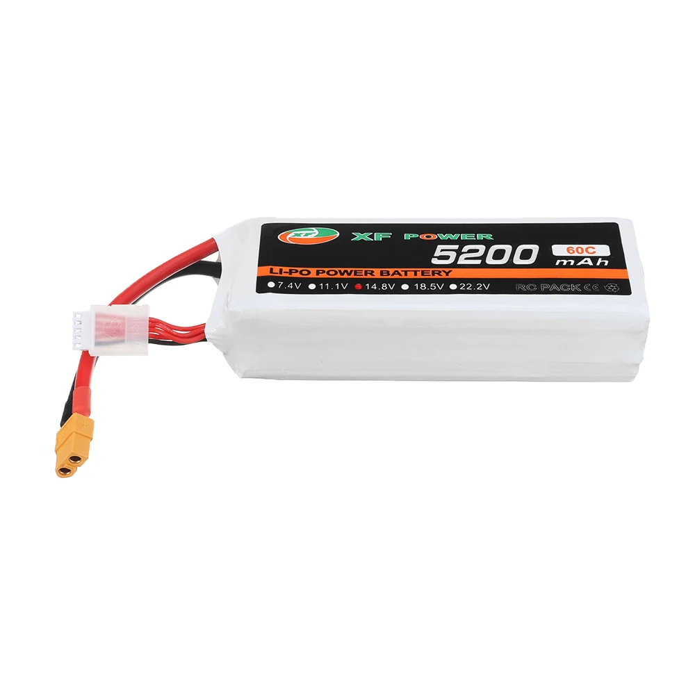 1/2/4 шт. XF-POWER 14,8 V 5200 мА/ч, 60C 4S XT60 Plug Lipo Батарея для гонок FPV RC Дрон мультиротор запасные части Аксессуары