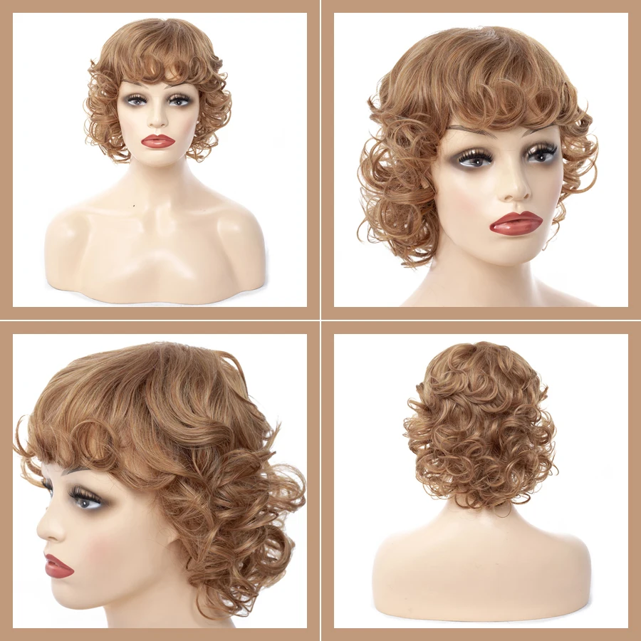 Синтетические парики короткие Pixie Cut женские с боковым челка Chorliss боковая часть