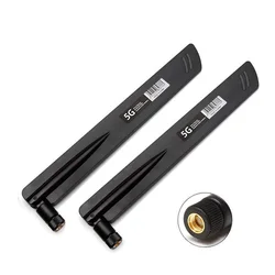 High-Gain 4G/5G LTE Antenna Pair - Enhanced Signal Sensitivity (Black RP-SMA-Male)