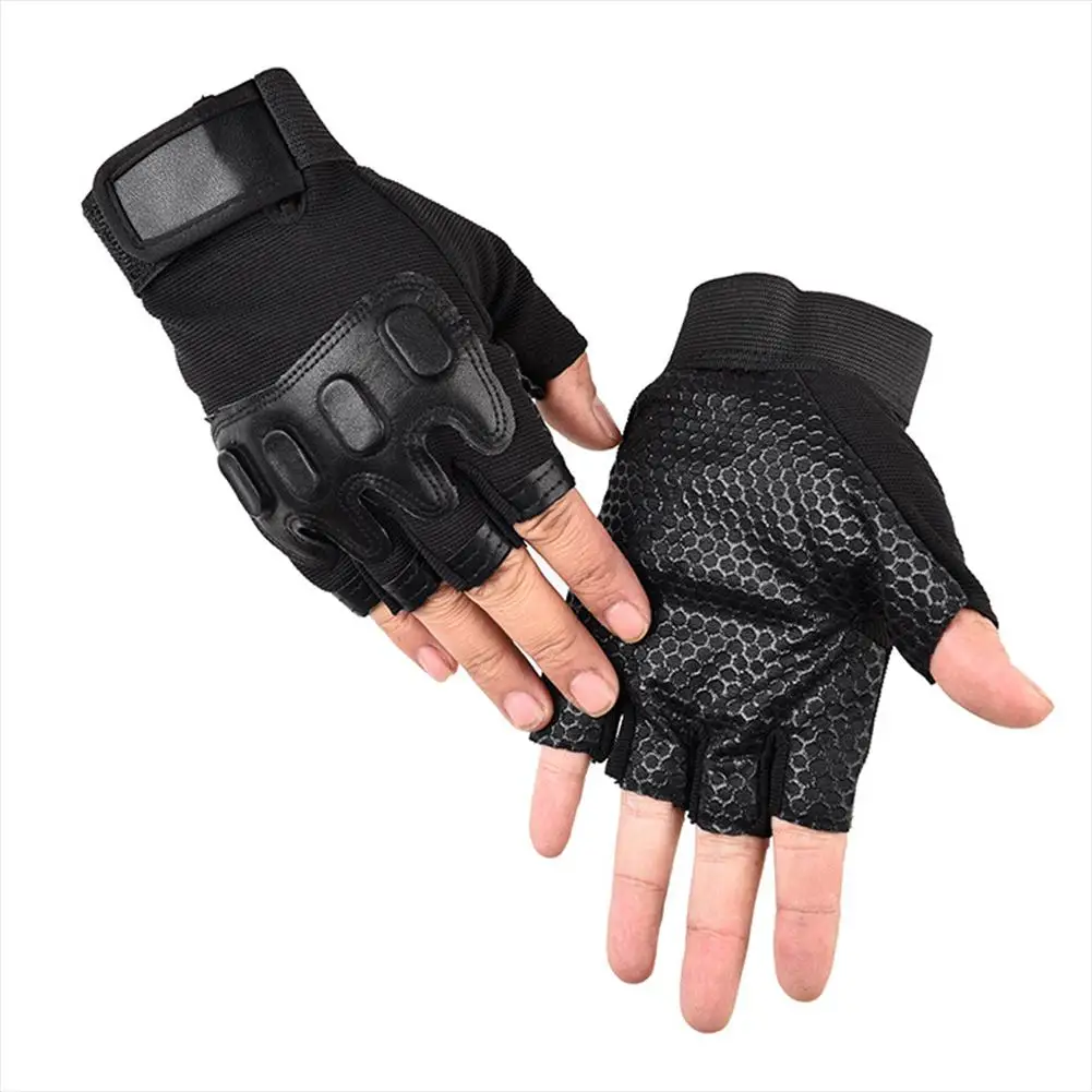 

Motorcycle Gloves Cycling Breathable Anti-slip Fingerless Gloves for Bicycle Mountain Riding Driving Sports Outdoors