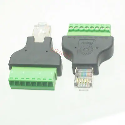 

DHL/EMS 20 Sets*1x Ethernet RJ45 Male to AV Screw Terminal Plug Connector Adapter CCTV Radio Ham -h2