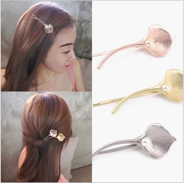 2021 new trendy 2pcs per pack set Women Bridal Bohemia Hair Clip Metal leaf Wedding Girls Vintage Princess Barrettes F4653 | Украшения и