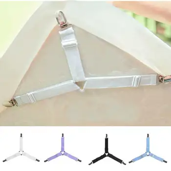

4Pcs/Set Bed Sheet Clip Bed sheet Belt Fastener Mattress Elastic Non-slip Clip Blanket Gripper White and Black