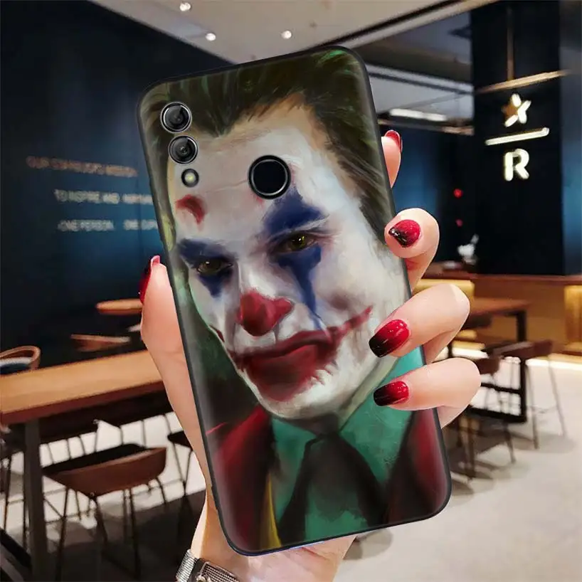 "," Джокер "," Харли Квинн "черный чехол для huawei Y9 Y5 Y6 Y7 Honor 10 9 Lite 9X8X8 S 8A фотоаппаратов моментальной печати 7S 7A 10i 20i V20 телефона, корпус под плетенную сумку