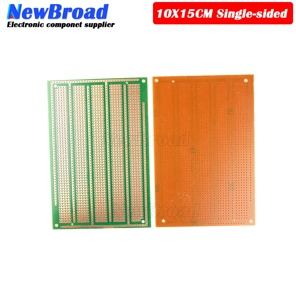 2PCS 10*15CM 단면 전기 녹색 오일 우드 길이 (5 연결 구멍) 1.2 두께 2.54 간격 범용 회로 기판 PCB