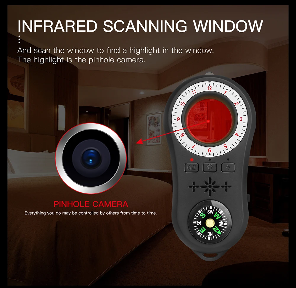 Câmera de Vigilância Detector de Sinal sem Fio Localizador de Lente de Sinal Produtos sem Fio Anti Espião Câmera Anti-covert Rastreador Detectar rf 4 Detector de câmera antiespionagem