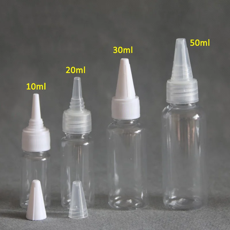 100Pcs 10ml/20ml/30ml/50ml/100ml Plastic PET Empty Dropper Bottles E