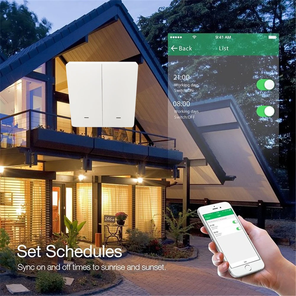 Lonsonho RF433 + Wifi Smart Light Switch EU Tuya Smartlife App Wireless Remote Control Push Button Wall Switch Alexa Google Home