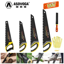 

ASOYOGA Hacksaw for Woodworking Heavy Duty Timber Hand Saw with Gloves File Set for Garden Tenon Cutting Sawing 400/450/500mm
