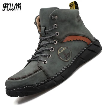 

Classic Men's Boots Designer Handmade Men's Ankle Boots Outdoor Waterproof Men's Short Boots Vintage Mens Basic Boots Work Boots