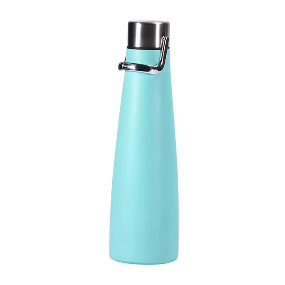 Небесно-голубой Leakproof Double Deck Outdoor Sports Fashion Solid Gifts Home Stainless Steel Office Vacuum Cup 500ml Non-Slip Travel Portable - Цвет: Небесно-голубой