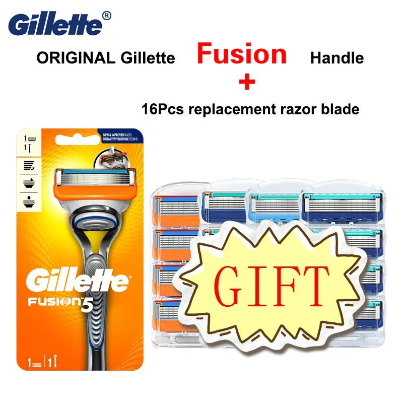 

Original Gillette Fusion 5 Layer Men Shaving Handle Shaving Stand Razor Blade for Safety Razors Manual with Replacement