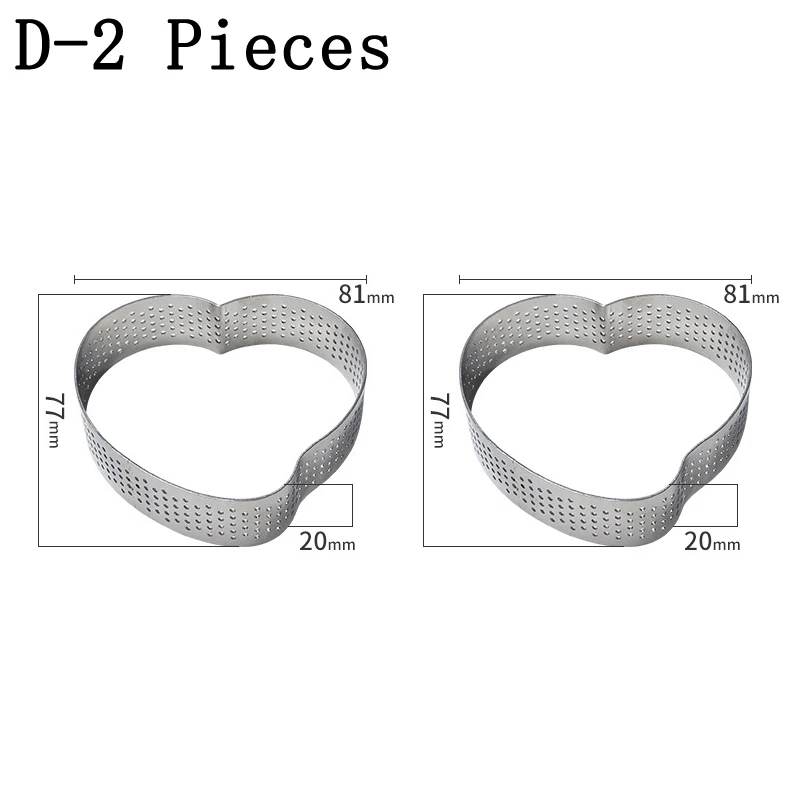 SHENHONG сырный мусс торт плесень французский десерт различные нержавеющей стали Tart кольцо форма для пиццы фруктовый крем форма для выпечки формы для выпекания - Цвет: D-2 Pieces