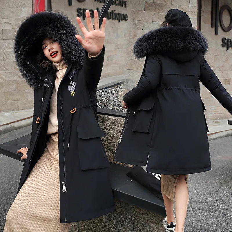

2019 Winter New Style Korean-style Cotton Coat Women's Mid-length Loose-Fit Cotton-padded Clothes Lambs Wool Cotton-padded Jacke