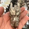 7cm High Quality Pyrite Crystal Handmade Carved Dragon Head Skull Polished Animal Powerful Statue for Home Decoration Gift 2