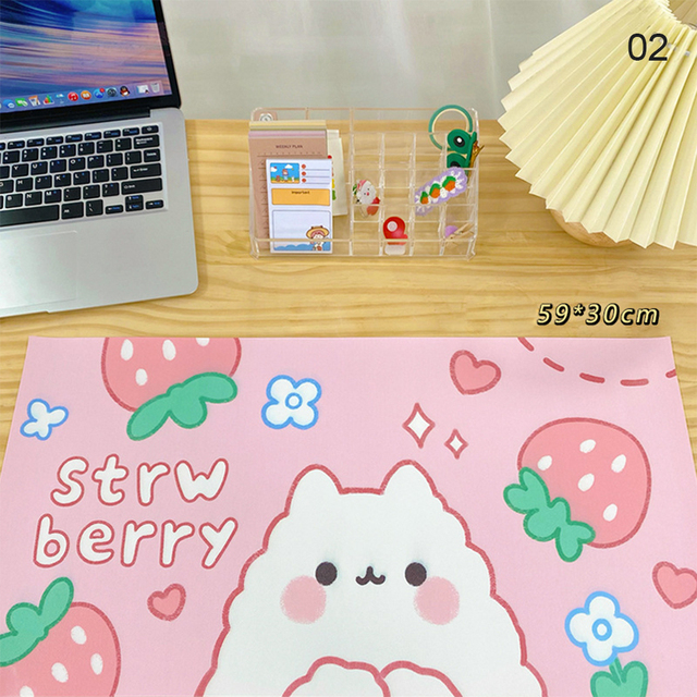 Kawaii Large Mouse Pad Cartoon Cherry Bunny Keyboard Mat Table Mat Students Gamer Waterproof Boys Girls Desktop Mousepad