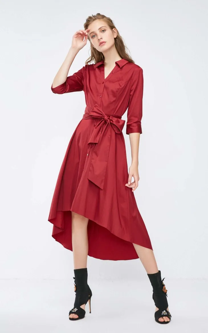 Vero Moda платье с v-образным вырезом и 3/4 рукавами из хлопка с заниженной талией | 31837C539
