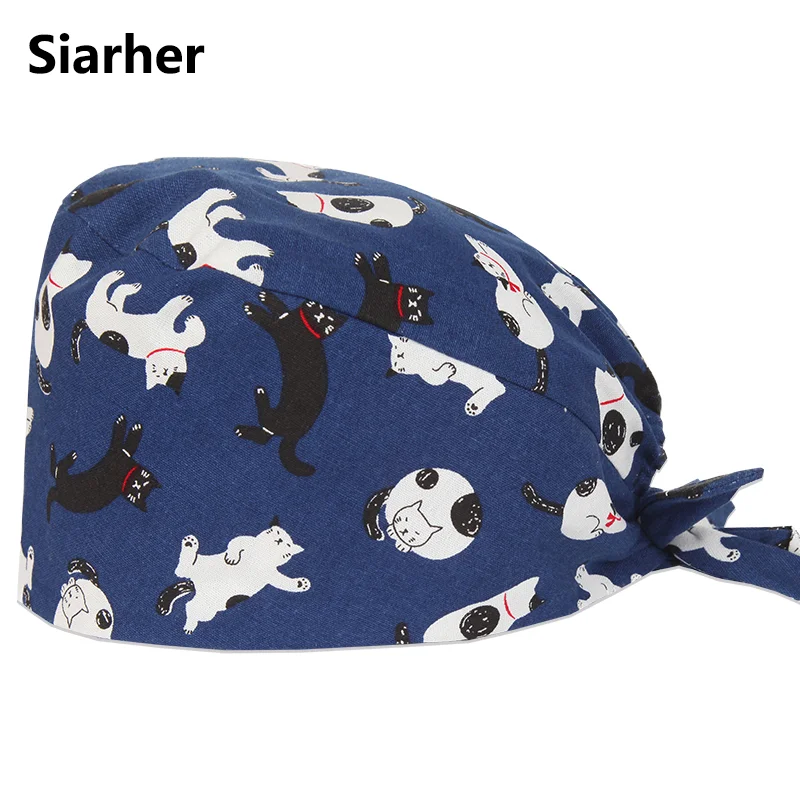 Unisex Women men Scrub Caps Elastic Dentist Cap surgical nursing Clinic Pet Veterinary pharmacy work caps Operating home Hat |