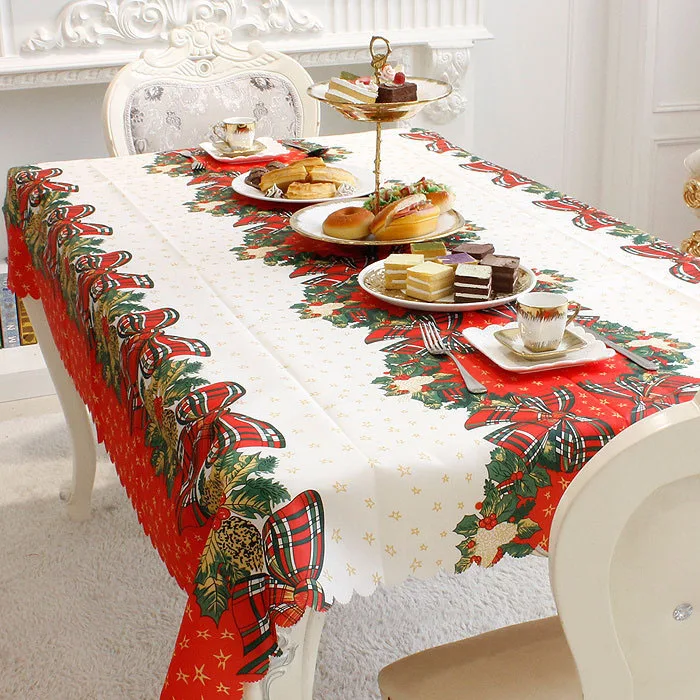 

150*180cm Christmas Flower Tree Table Runner Placemats Tablecloth Mat Wedding Decoration Xmas Party Banquet Home Decor 62919