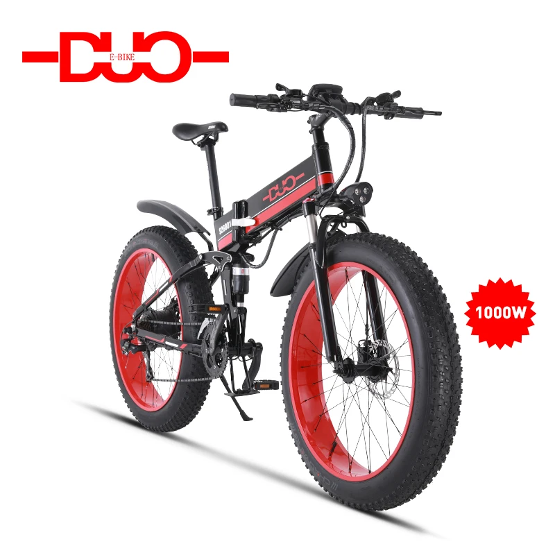 Ebike GUNAI электровелосипед, 26 дюймов складывающийся жир шин Снежный велосипед 12Ah Li-battery 21 speed пляж Крузер полная подвеска - Цвет: Ebike