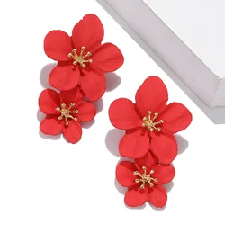Elegant Boho Floral Metal Earrings for Women - Perfect for Weddings and Parties (ES3026)