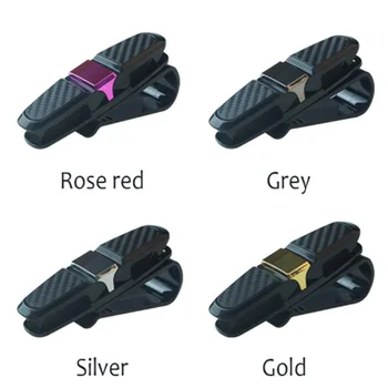 

Portable Abs Car Sunglasses Clip Fiber Card Pen Holder 180 Degree Rotate Dual Side Clips Car Organizer Clips