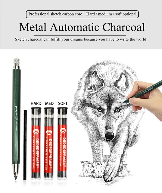 Marie's Professional Sketch Charcoal/Carbon Pencil 12pcs  Soft/Medium/Hard/Extra-soft Drawing Charcoal Pens Art Supplies C7300 -  AliExpress