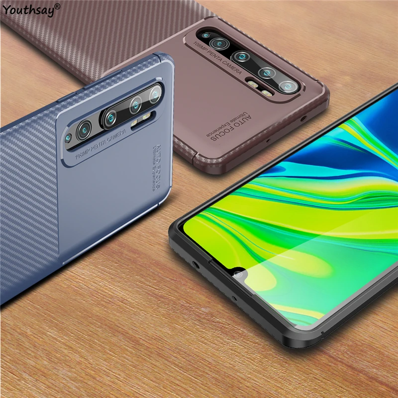 Чехол для Xiaomi Mi CC9 Pro мягкий резиновый защитный чехол из углеродного волокна SE Note 10