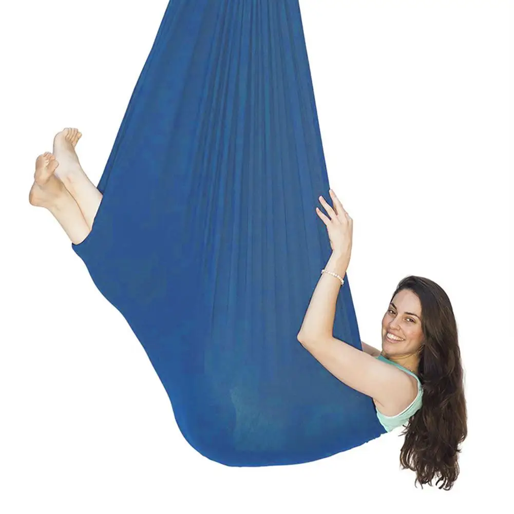Kids Cotton Swing Hammock for Autism ADHD ADD Therapy Cuddle Up to 88lbs Sensory Child Therapy Elastic Parcel Steady Seat Swing 2