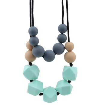 

Hexagon Silicone Beads Baby Teether Eco-friendly BPA Free Baby Teething Pacifier Chain Beads Baby Produc Latex Free 7-9 Months