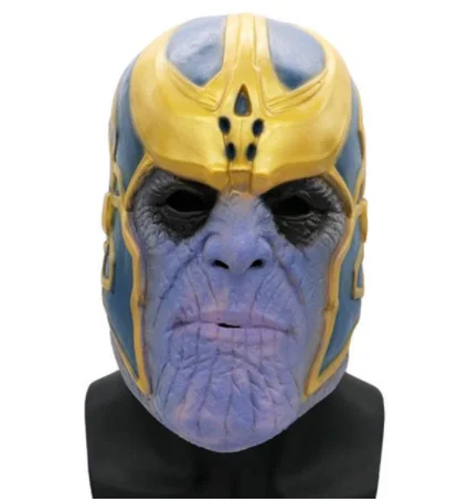 mask Перчатка Таноса маски Бесконечность перчатка перчатки Косплей Фильм Мстители латексная маска реквизит набор - Цвет: mask