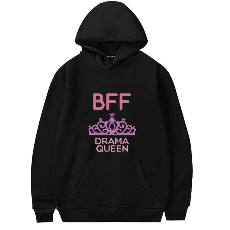 Модные толстовки Best Friends, осенне-зимние женские толстовки с капюшоном и длинным рукавом, женские пуловеры с принтом гамбургера и молока