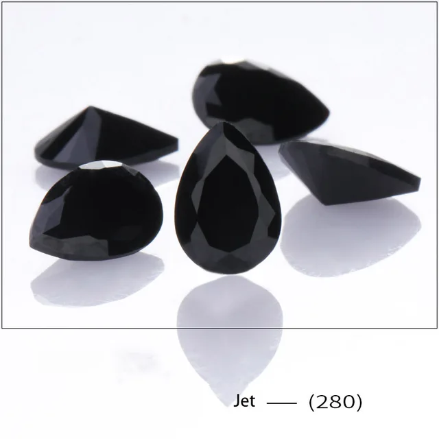 20 Pcs Multi Size AAAAA Zircon Natural Gemstone High Quality Jewelry Zirconia for Earring Necklace Making Accessories for Women Jet