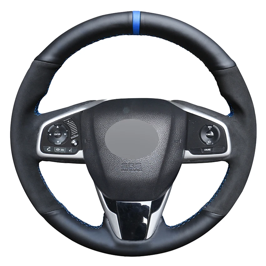 

Черная кожаная замшевая искусственная кожа для Honda Civic 10 2016-2019 годов выпуска 2017-2019 годов яркости 2016-2018