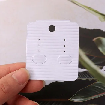 

Wholesale Fashion 4.5*5cm Jewelry Display Cards Paper PVC Drop Earrings Ear Stud Tags Cards 100pcs/lot Custom Logo Extra Cost