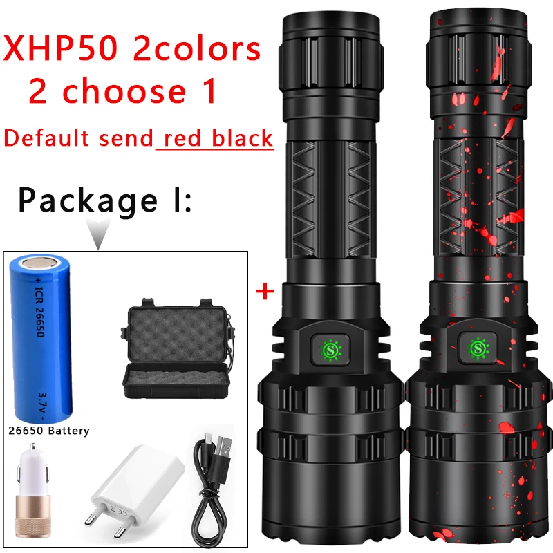 I 80000LM мощный XHP50 светодиодный фонарик Xlamp алюминиевый охотничий L2 водонепроницаемый 5 режимов фонарь для использования батареи 18650 26650 - Испускаемый цвет: I