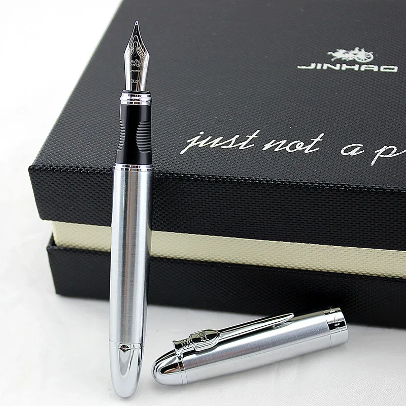 Jinhao X450A самопишущее перо полностью металлический золотой зажим роскошные ручки канцелярские принадлежности для студентов офисные школьные принадлежности