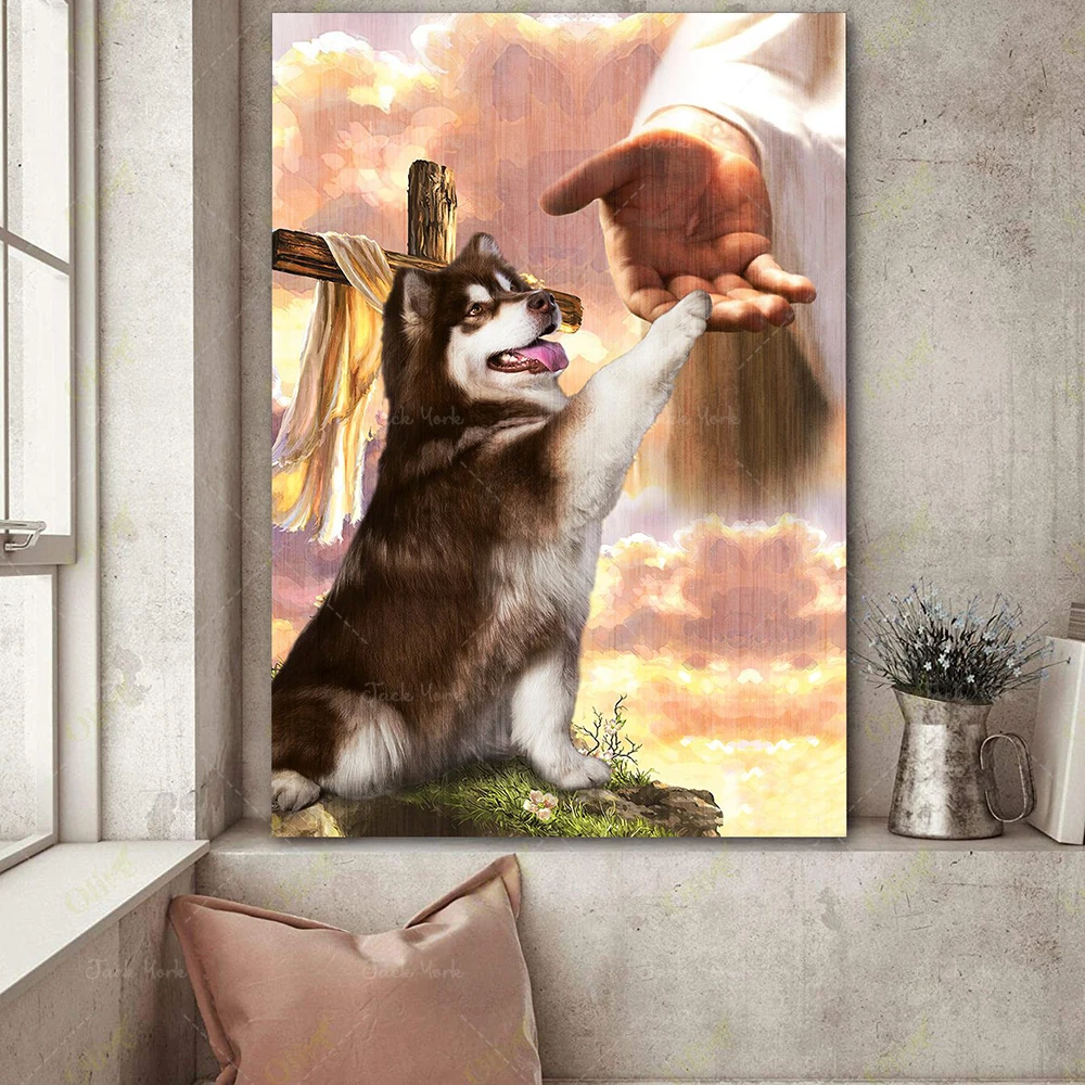 

Alaskan malamute God hand Photo Canvas
