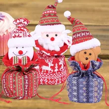 Рождественская Детская портативная конфетная сумка, Подарочная сумка Санта-Клауса, креативная Подарочная сумка, очаровательные Подарочные сумки с мультяшным Санта-Клаусом#4