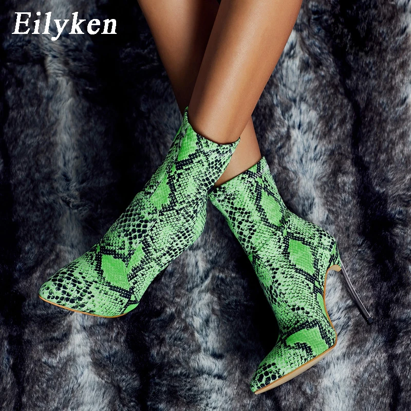 snake print sock boots