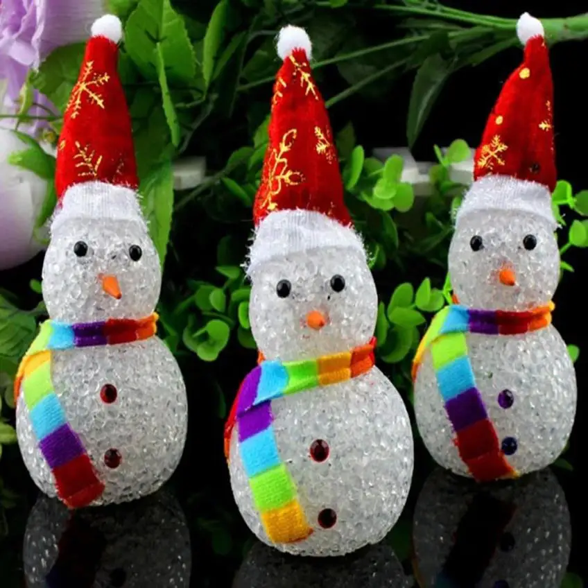 Onaments Merry Christmas украшение дома подарок Детская игрушка светящийся Снеговик счастливый дропшиппинг Jun6