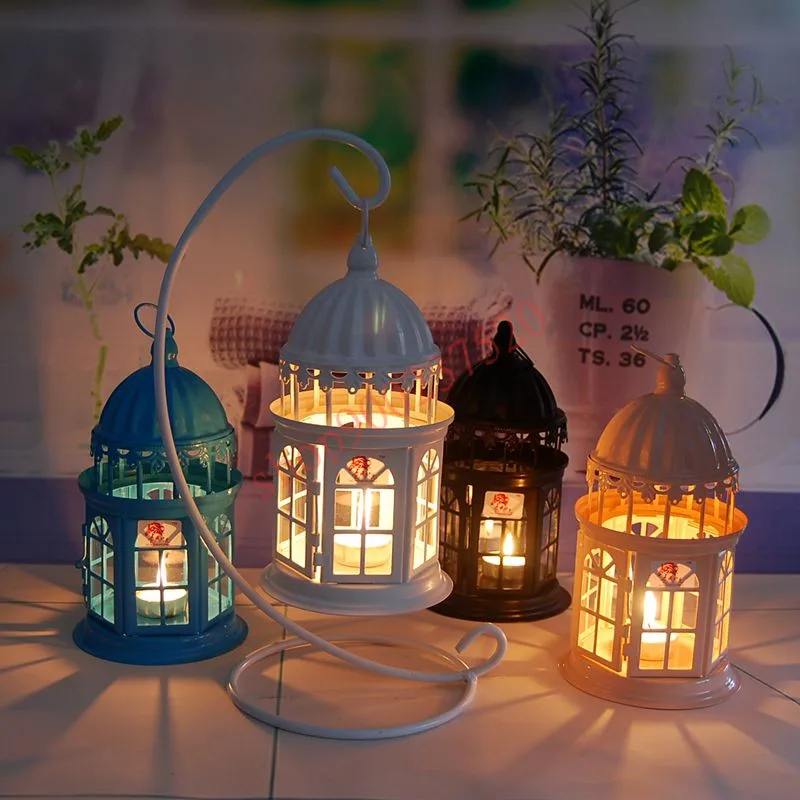 European style Romantic Princess Castle cottage iron wind lamp Candlestick proof lantern wedding decoration props | Дом и сад