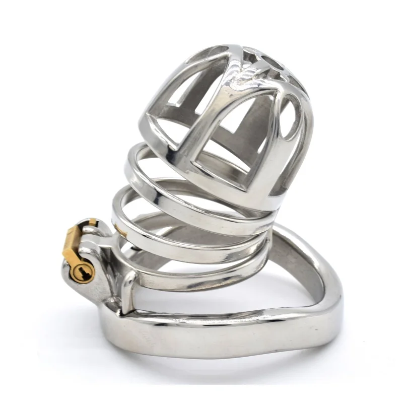 

Stainless Steel Male Chastity Device Cock Cage Metal Penis Ring Lock Belt with Urethral Catheter Bondage Sex Toys for Men CC360