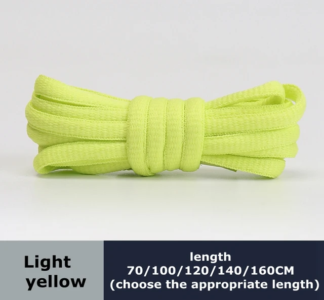 Men's and women's sports shoelaces color flat semicircular shoelace Suitable for all shoes Round laces 23 colors 1 pair Light yellow
