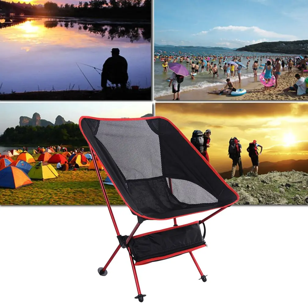 

Ultralight Foldable Chair Aluminum Alloy Outdoor Camping Fishing Travelling Chair With Carry Bag Mesh Patchwork Picnic Chair