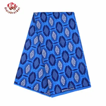 

2019 Polyester Wax Prints Fabric Ankara new Bintarealwax High Quality 6 yards African Fabric for Party Dress FP6034