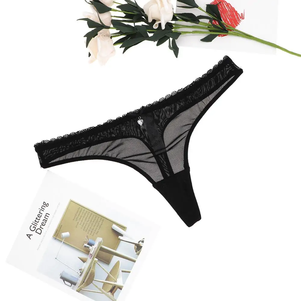 Женские сексуальные стринги Цветочные кружевные с низкой посадкой дышащее
