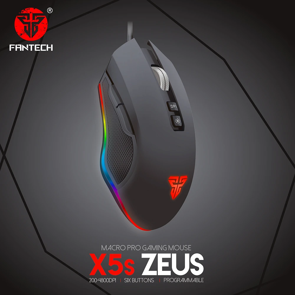 Fantech X5s Gaming Mouse 4800 Dpi Rgb Wired Mouse Usb 6 Button Macro For Pubg Cs Fps Mouse Gamer Computer Mouse Mice Aliexpress